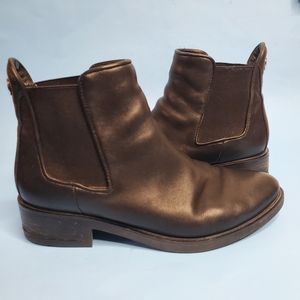 Browns Wishbone black leather ankle booties